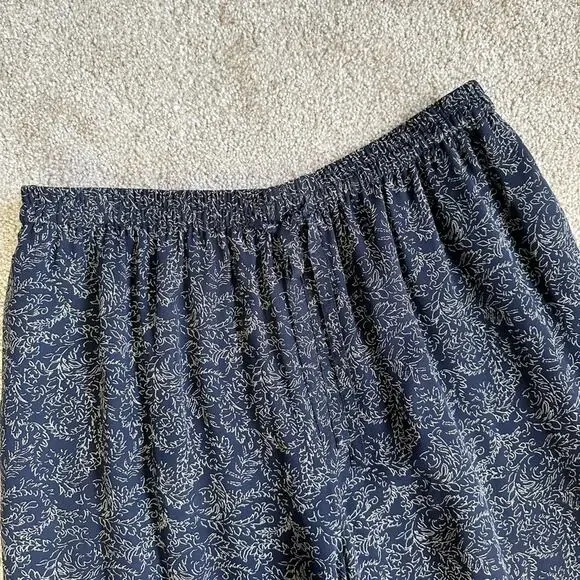 Dana Buchman Vintage Silk Navy Blue Wide Leg Pants Size 12 - Picture 2 of 4